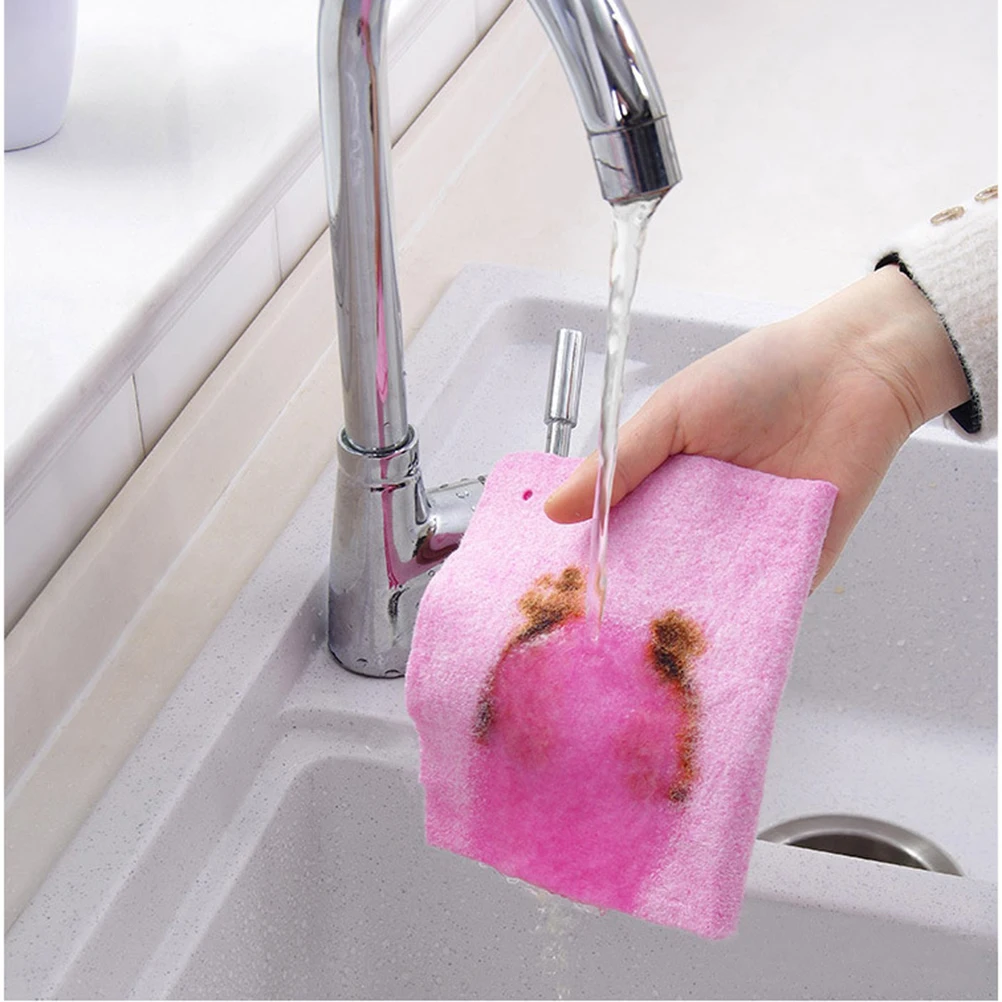 

5 Pcs Cleaning Cloth Super Absorbent Kitchen Towel Dish Rag Thickened Scrubbing Cloth for Dishes Tableware Fruit Washing