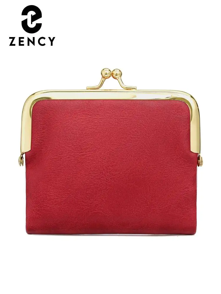 Zency Genuine Leather Ladies Wallet Cowhide Clutch Multiple Card Slots Holders Bag Coin Purses Classic