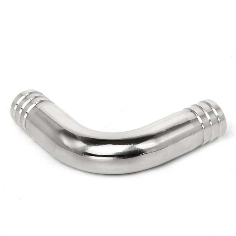 Fit Tube I.D 19/25/32/38/45/51/57/63/76/89mm Hose Barbed 304 Stainless Steel Sanitary 90 Degree Elbow Pipe Fitting