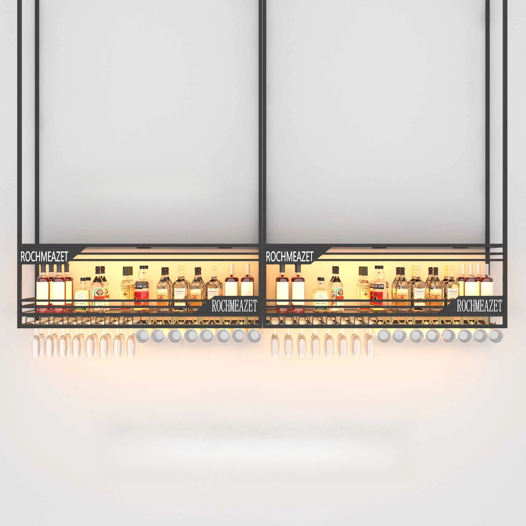 Organizzazione di stoccaggio Bar Portabottiglie Bancone Vetrina alta in metallo Personalizza la cucina di lusso Rangement Vin Furniture Home