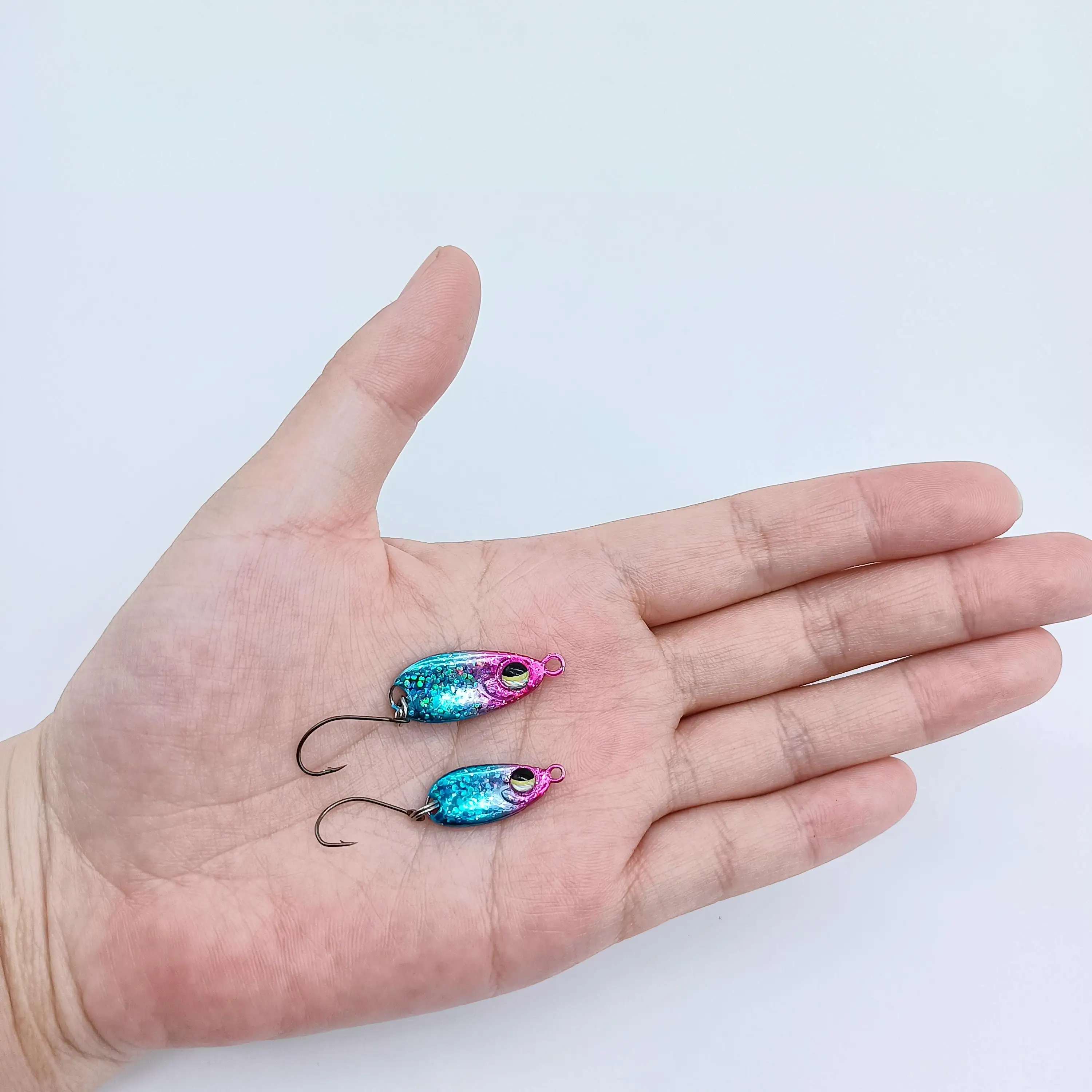 Duoduoyu 1 Stück Micro Jig Mini Löffel Angel köder 3g/5g Micro Metal Köder Hart Pailletten Köder Spinner Löffel mit Single Hook Stream – Detail 1