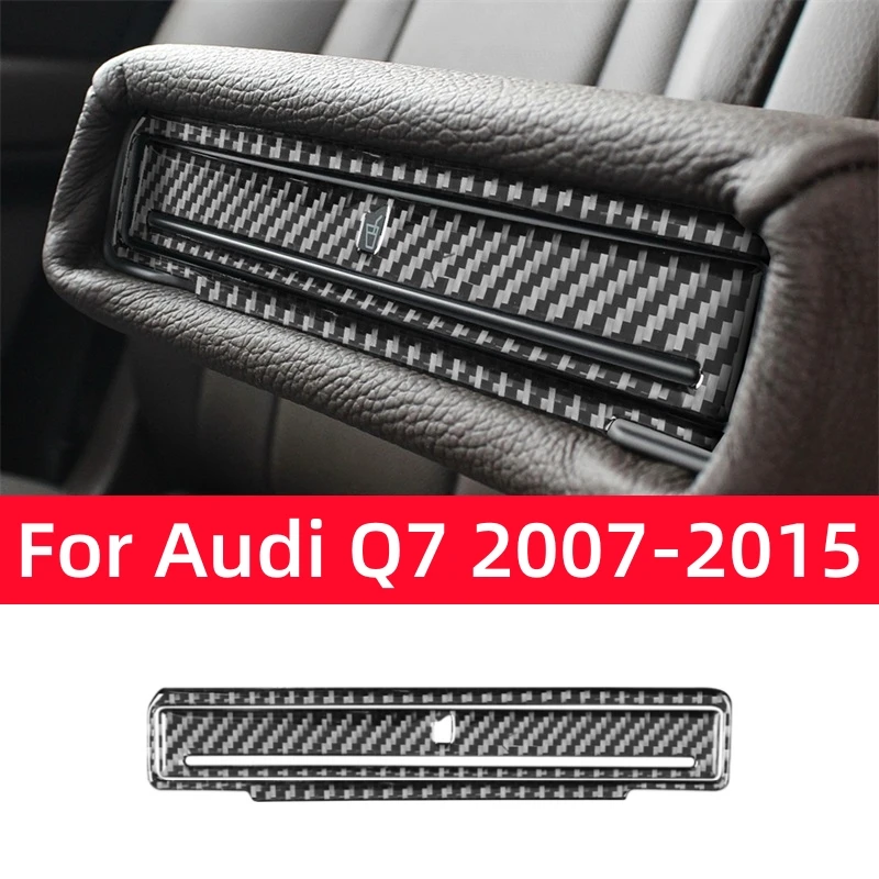 

For Audi Q7 2007-2015 Car Accessories Carbon Fiber Interior Auto Rear Drainage Cup Panel Decorative Sticker Cover Trim Frame