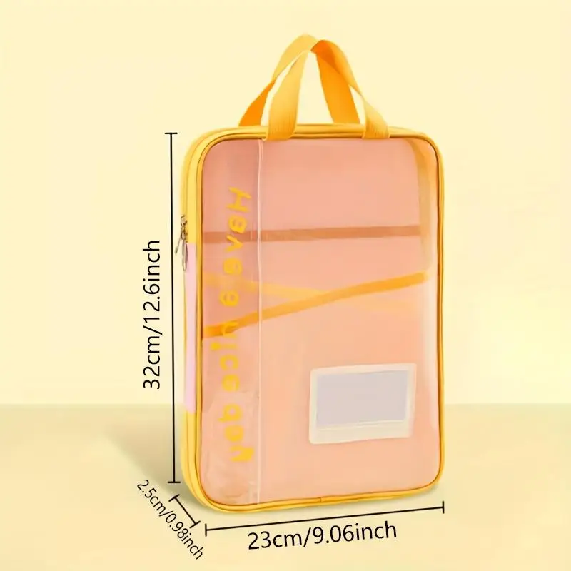 Multifunctional Mesh Zipper File Folder Pouch Bag School Stationery Document Organizer Portable File Bag Office Desktop Storage