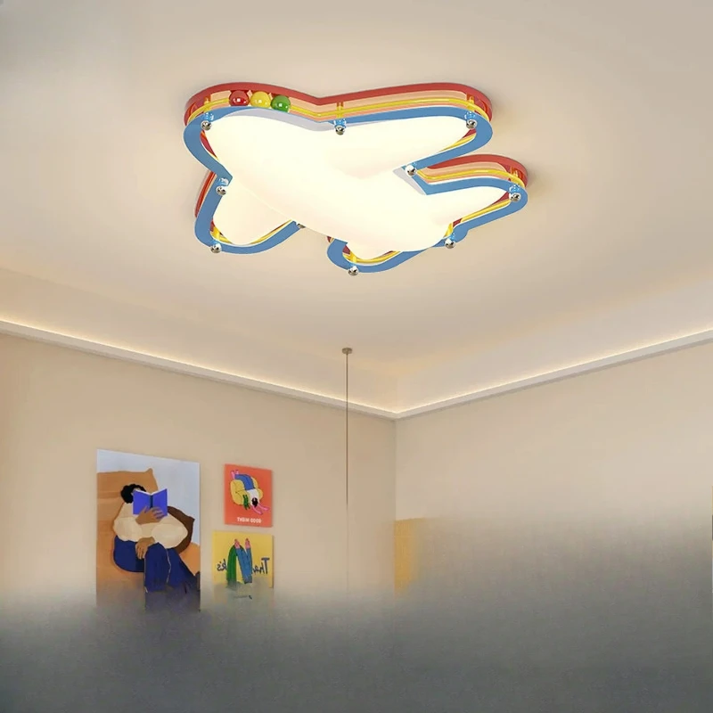Cartoon children's room ceiling light dopamine aircraft shape eye protection light new creative