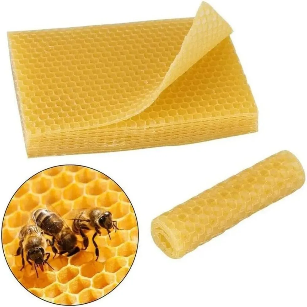 10pcs Quality Honey Candles Maker Beeswax Sheets Honeycomb DIY Bees Wax Beekeeping Tools Beekeeping Foundation Sheets Bees