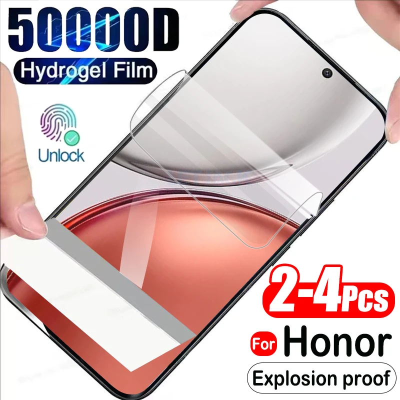 

2-4Piece Hydrogel Film for Honor X9d X8d X7d 4G Screen Protector for Honor X5c Plus Explosion-proof Protective Film Not Glass