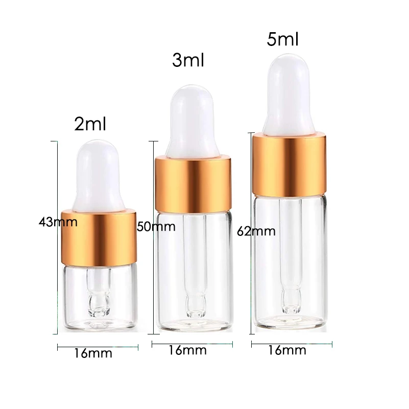 20pcs/30pcs/50pcs Empty Glass Perfume Bottle 2ml Dropper Glass Bottle Refill Essential oil Vials With Pipette for Aromatherapy