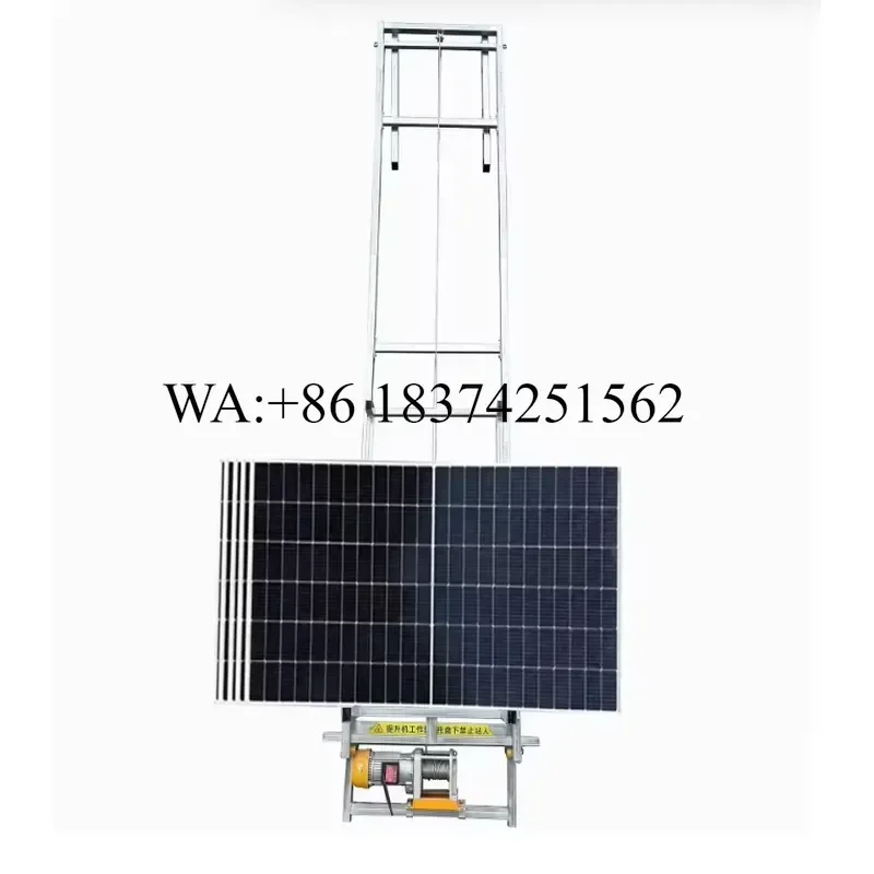 Wmwmnu for Photovoltaic Panel Glass Lifter 200kg 4-20m Solar Panel Ladder Lift Small Hoist for Roof Lifting