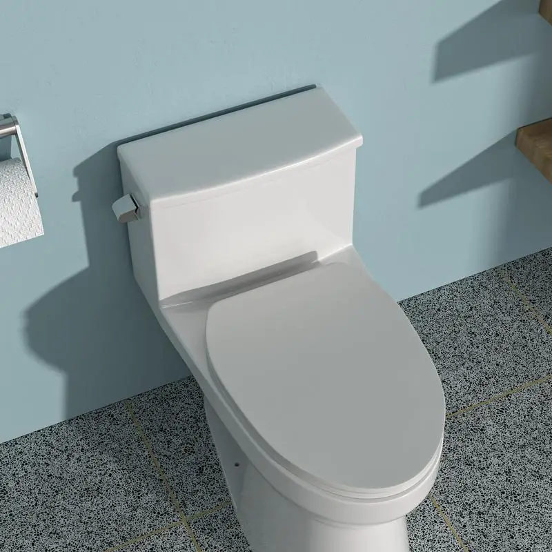 

Single Flush Ceramic Toilet with Soft Close Seat, Efficient Design for Modern Bathrooms