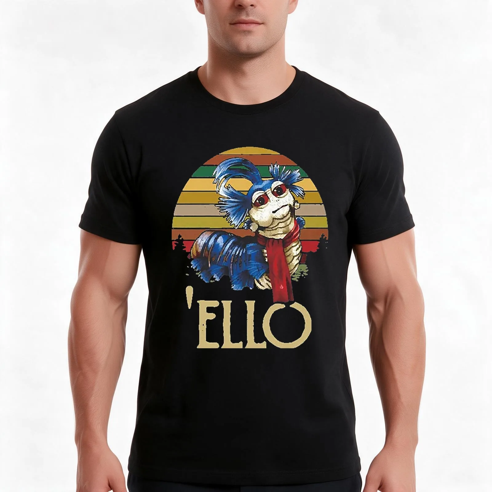 Labyrinth The Worm Ello Cult Labyrinth Vintage Retro T-Shirt Summer Casual Cotton Tee Oversized Streetwear Tops 100% Cotton