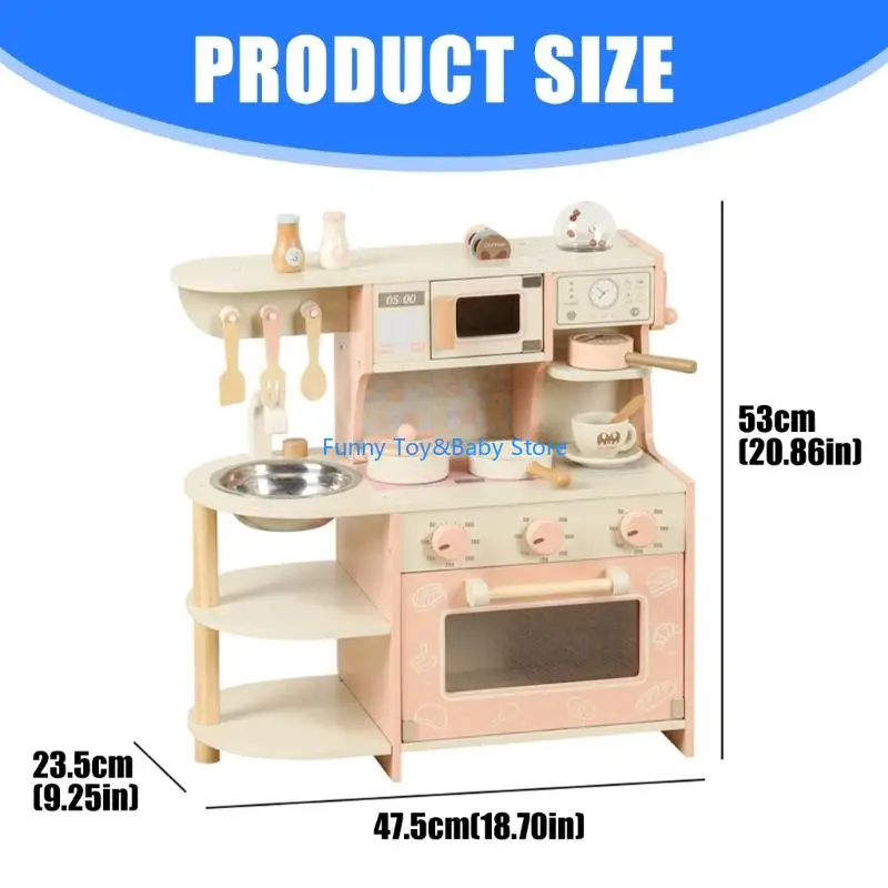 Juego cocina realista para niños 3 años en adelante, materiales madera seguros para inspirar aventuras culinarias C90B