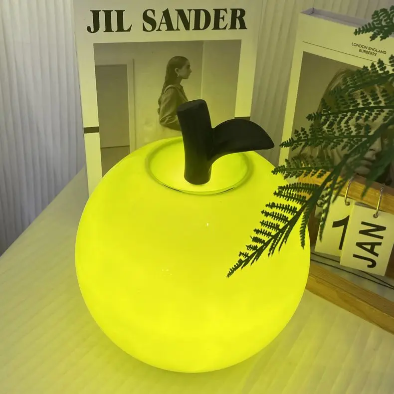 

Decorative small desk lamp with ripe apples warm glass eye protection bedside lamp