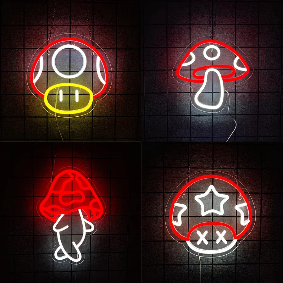 

Светодиодная неоновая лампа для игровой комнаты, спальни, гостиной, декора для вечеринок, бара, клуба, офиса, мужской комнаты, неоновая вывеска в форме гриба для декора стен.