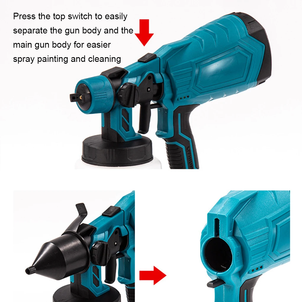 Cordless Electric Spray Gun Portable Household Paint Sprayer Auto Furniture Steel Coating Airbrush