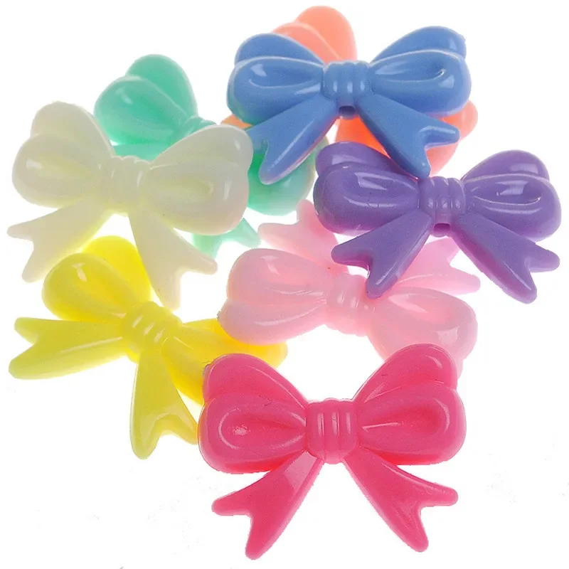 20PCS 29x23mm Small Fresh Bow Resin Hairpin Cream Glue Phone Case DIY Accessories