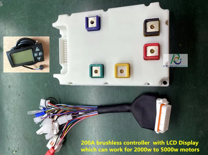 200A Power brushless controller 24v-100v with LCD Display Which can work for 2000w to 5000w motors diy-06