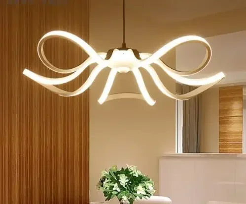 Led dining chandelier creative post-modern art fashion Nordic restaurant lamps round simple guest dining room study lamp