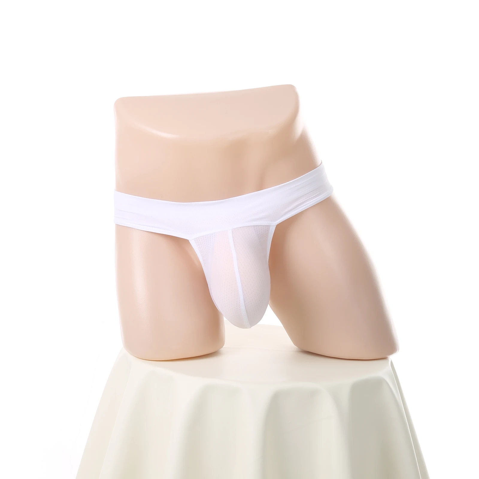 4er-Pack Gym-Slips für Herren, Unterwäsche mit großem Beutel, Sportunterhose, Trainingsunterwäsche, Fitness, bequem, für Bodybuilding, hoch geschnitten, breiter Bund – Detail 3