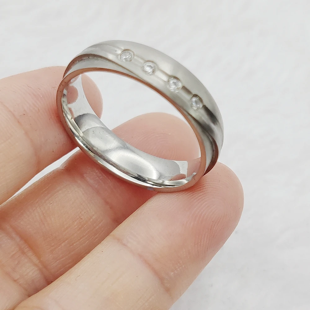 

Titanium Wedding Ring American Jewellery Ladies Engagement Promise Finger Rings For Women No Rust No Fade