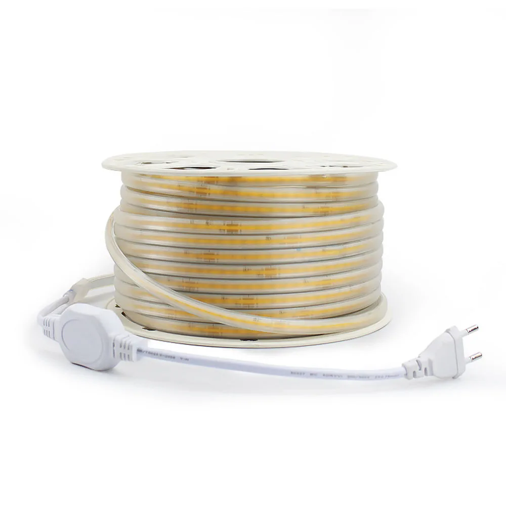 AC COB 220V LED Strip Light Lamp 220 V Flexible 0.5M-30M 360Led/M High Brightness IP67 Waterproof RA90 Linear Outdoor Home Decor