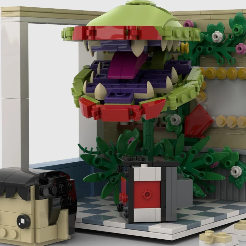 MOC Movies Creativity Mushniks shop diorama Model Building Blocks Little Shop of Horrors Carnivorous Flower Monster Bricks Toy