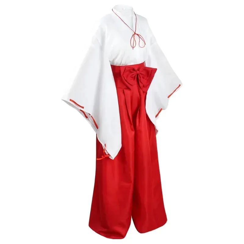 

CyAnime Inuyasha Kiky Kikyō Косплей Костюм Ведьма Японское кимоно Одежда Парик с топами Юбка Униформа Хэллоуин Вечеринка 2025
