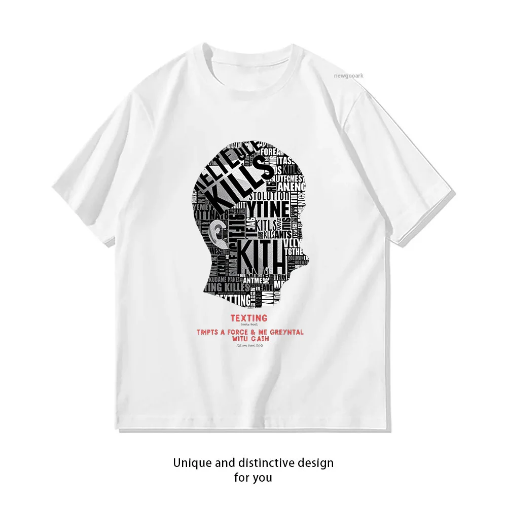 Texting Kills Typography T-Shirt Design  Casual Cotton Short Sleeve Tee for Men Women