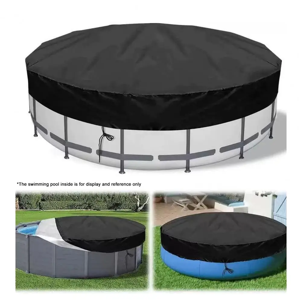 Cubierta de piscina para piscina, cubierta ligera para piscina, cubierta redonda plegable con cierre de trinquete con cordón para sobre el suelo