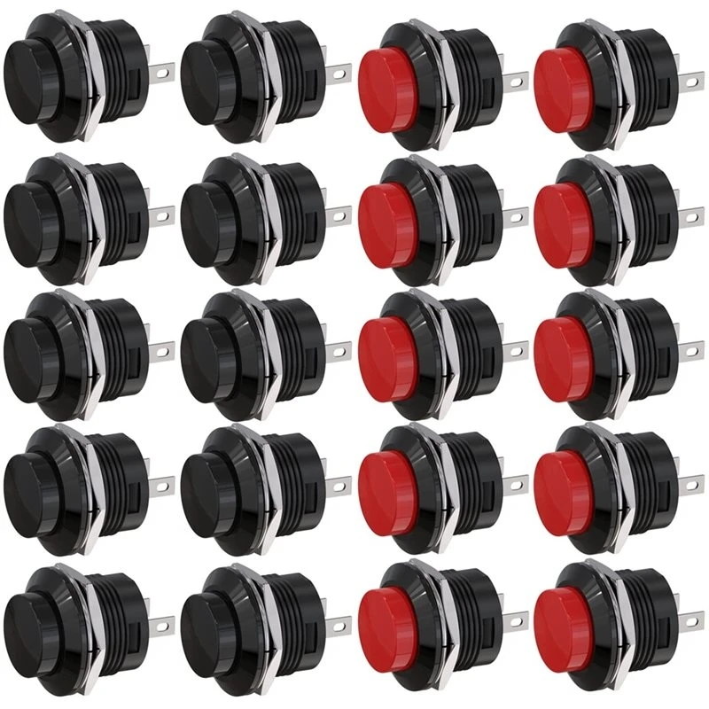 UISN Mini Button Circular Switch, R13-507 Self Resetting Switch, 1Set Instantaneous Button Switch Without Lock