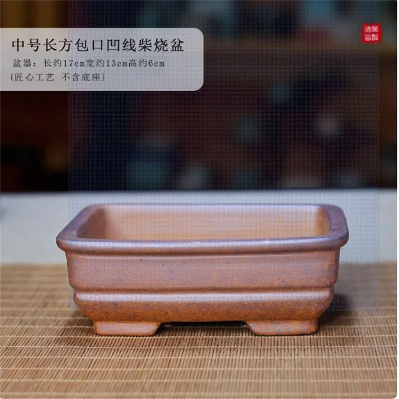 Ceramic Rectangle Flower Bonsai Pot Vase, Cubicles, Dormitory, Office, Table, Garden Decoration