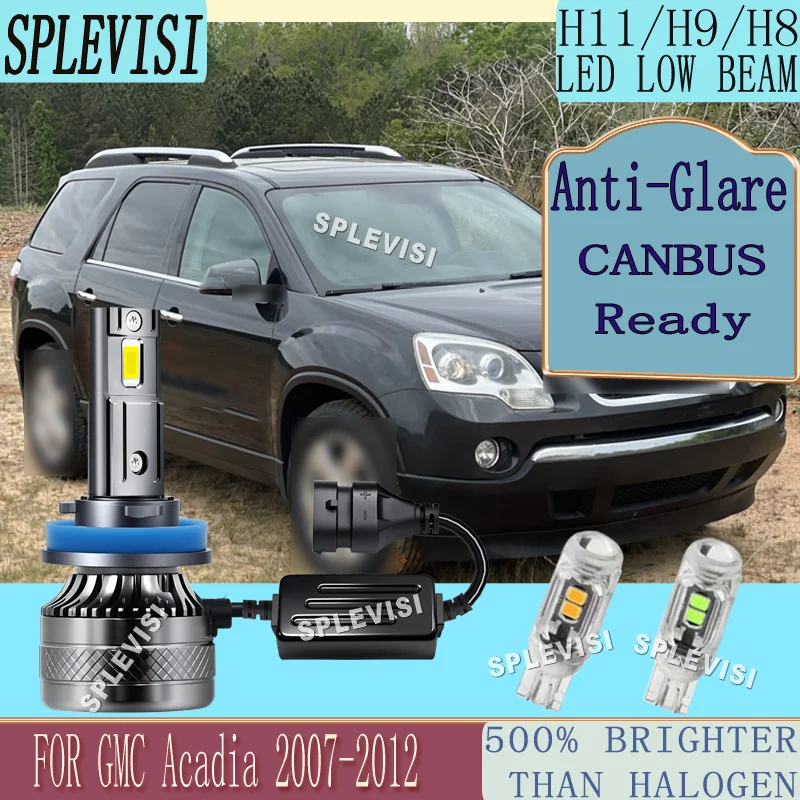 

6500K 360 Degrees Sustained Brightness for Night Trips 500% Brighter LED Low Beam For GMC Acadia 2007 2008 2009 2010 2011 2012