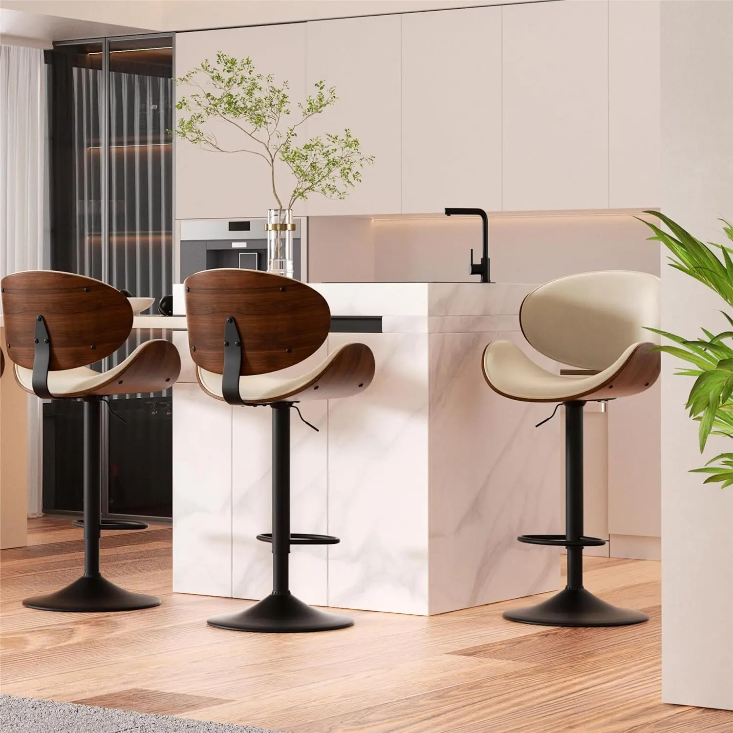 

Modern Style Swivel bar Stools Hotel Restaurant Kitchen bar Chair Adjustable Bentwood Height Home Barstool Living Room