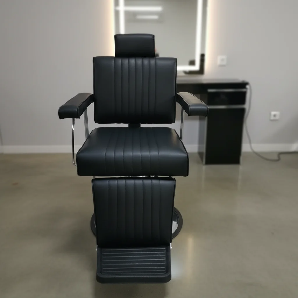 

@#A 2026 Ready For Ship Modern Style Barber Chair With Chrome Lift Perm Shave Leather Seat Extracted Key Words Barber Chairs
