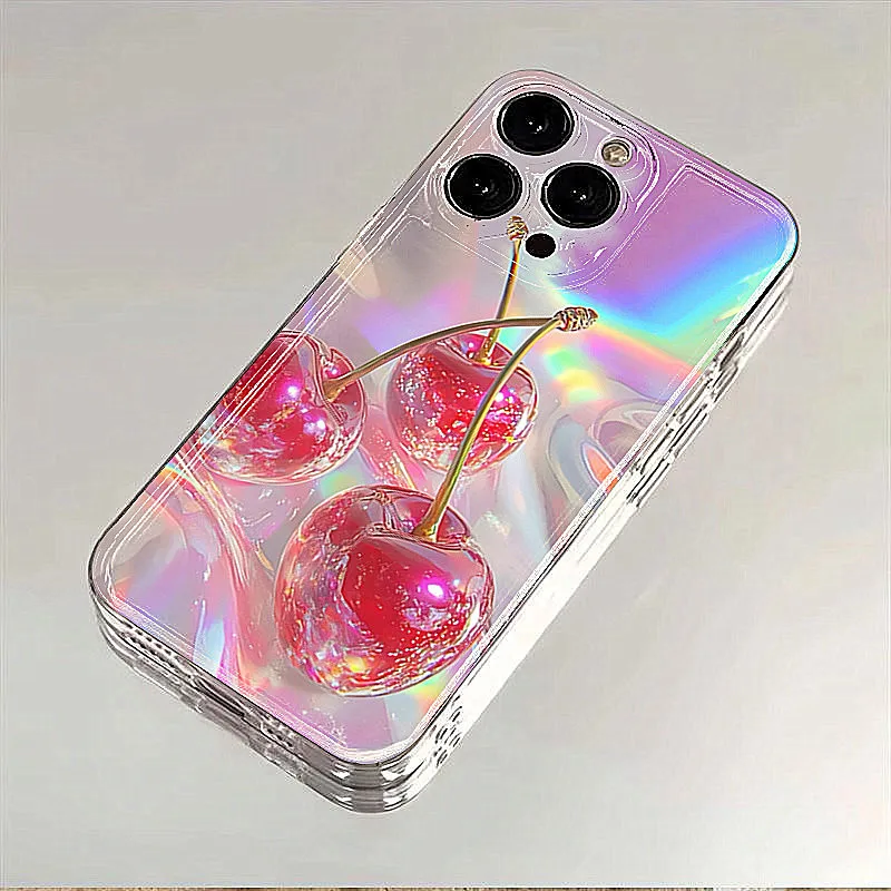 

Red Crystal Cherry Pattern Phone Case For Xiaomi Redmi Note 14 Cases Redmi Note 13 Pro Plus 5G 12S 12 11 10 14C 13C Soft Cover