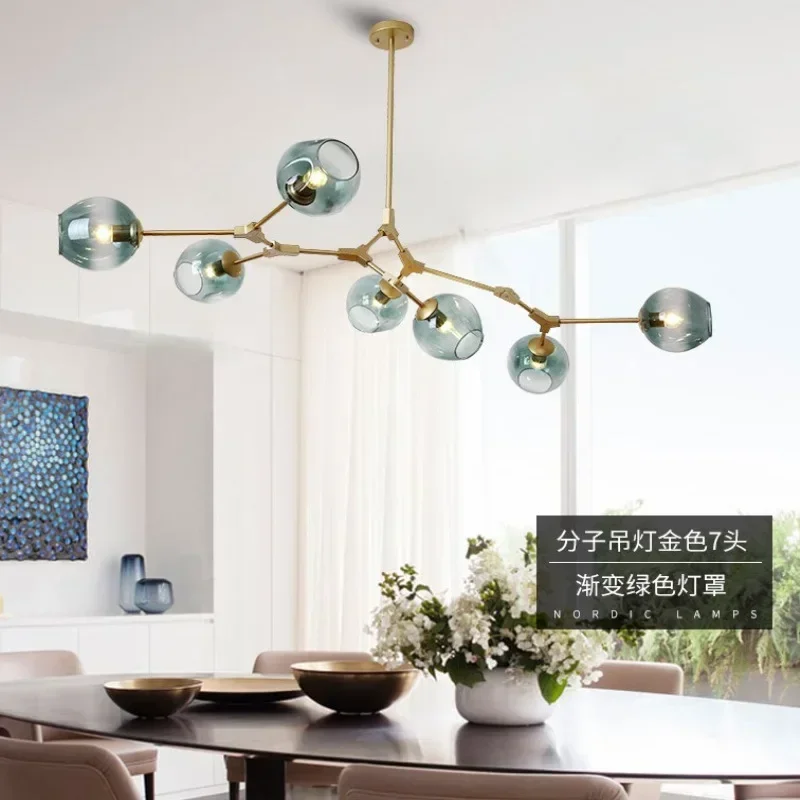 Modern Designer Branching Glass Bubble Chandelier For Living Room Dining Island Suspension Lamp Light Fixtures Hanging Luminaire