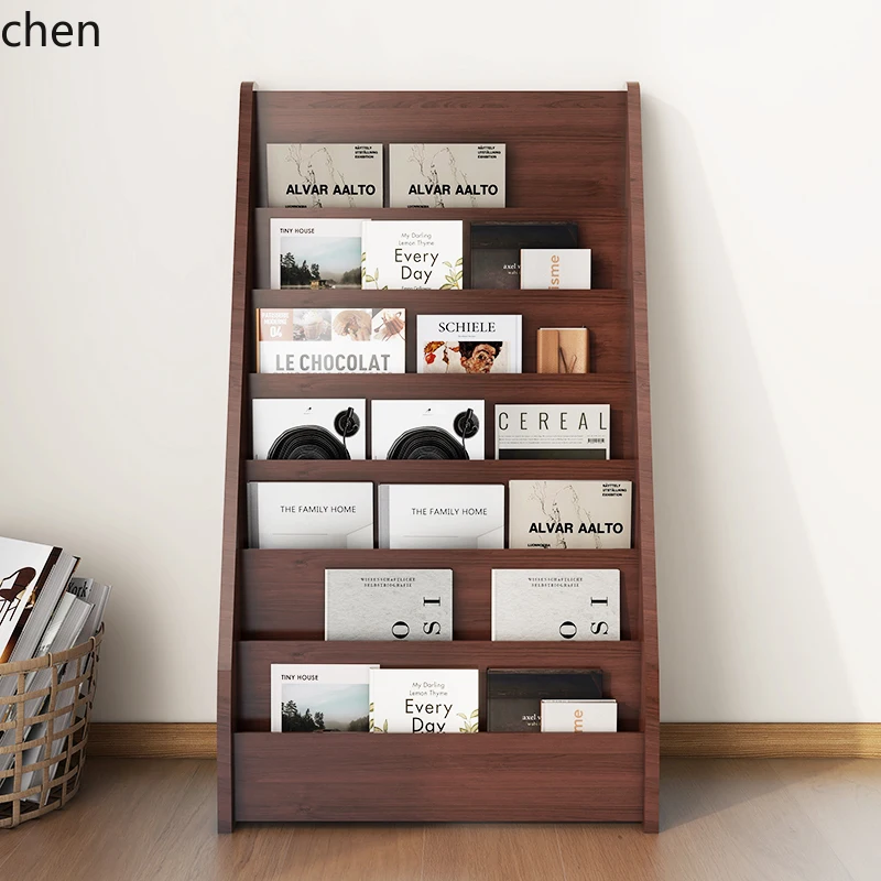 

HTT Magazine Display Rack Floor Standing Bookshelf Brochure Holder Color Page Single Page Book Newspaper