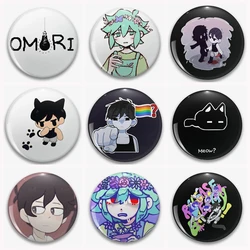 Cartoon Fun Pixel Game Omori Button Pin Anime Creative Kel Basil Sunny spilla Badge per accessori zaino regalo per studenti 58mm