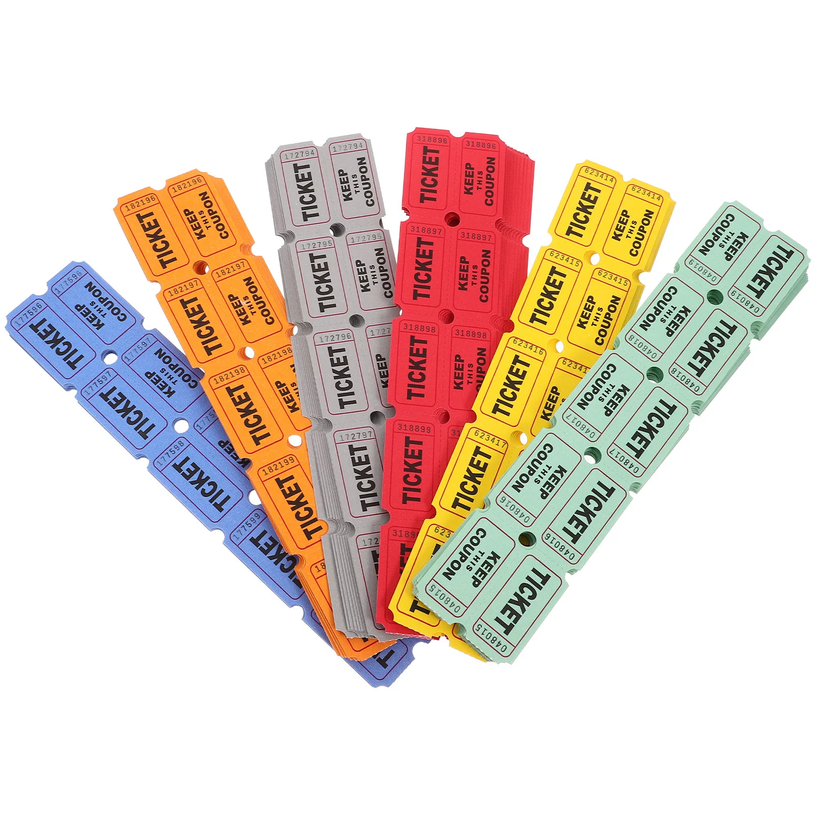 600 Pcs Easy to Use Raffle Tickets for Entertainments Raffle Colorful Tickets Event Raffle Tickets Double Roll Labels for Carniv