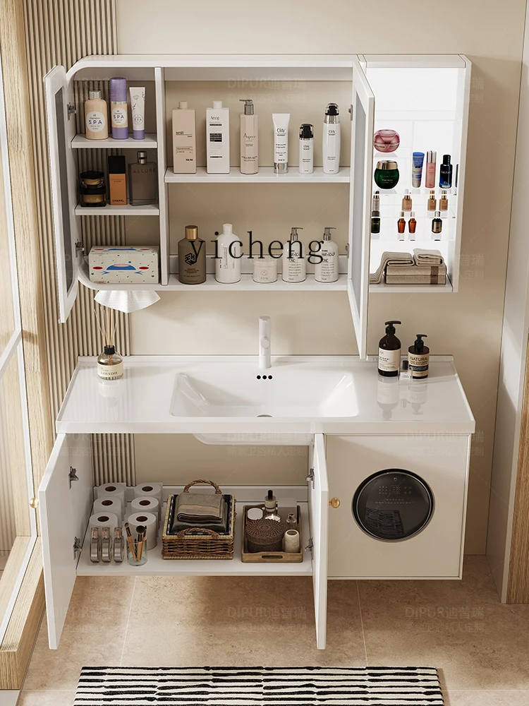 

Bathroom Cabinet Combination Integrated Washing and Drying Bathroom Cabinet Ceramic Integrated Washbasin Washstand