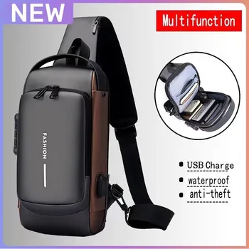 Desinger Multifunction Anti-theft USB Shoulder Crossbody Bag Travel Sling Pack Messenger Pack Chest Bag Male Luxury – view 1