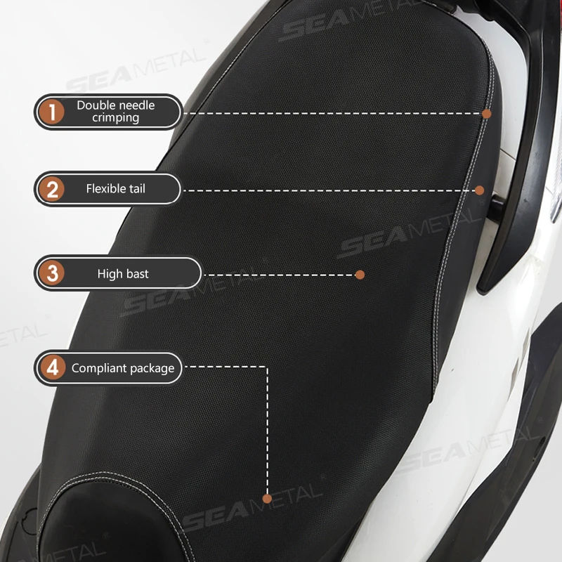 غطاء مقعد الدراجة النارية من BLALION مصنوع من الجلد الفاخر وغطاء وسادة مقعد قابل للتمدد مقاوم للماء والغبار ومقاوم للاهتراء #5