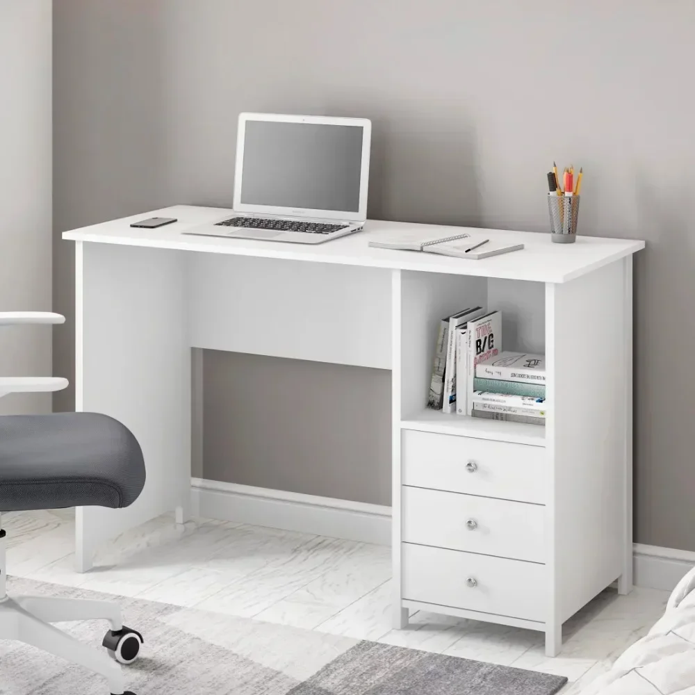 Computer Desk Organizer Contemporary Desk With 3 Storage Drawers White Free Shipping Office Desks Table Gaming Values Room Study