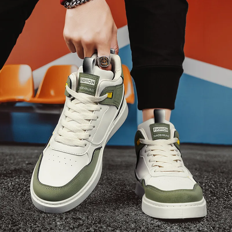 Nowe buty męskie o wysokiej desce w czterech sezonach modne wszechstronne młodzieżowe buty antypoślizgowe do biegania na świeżym powietrzu sportowe