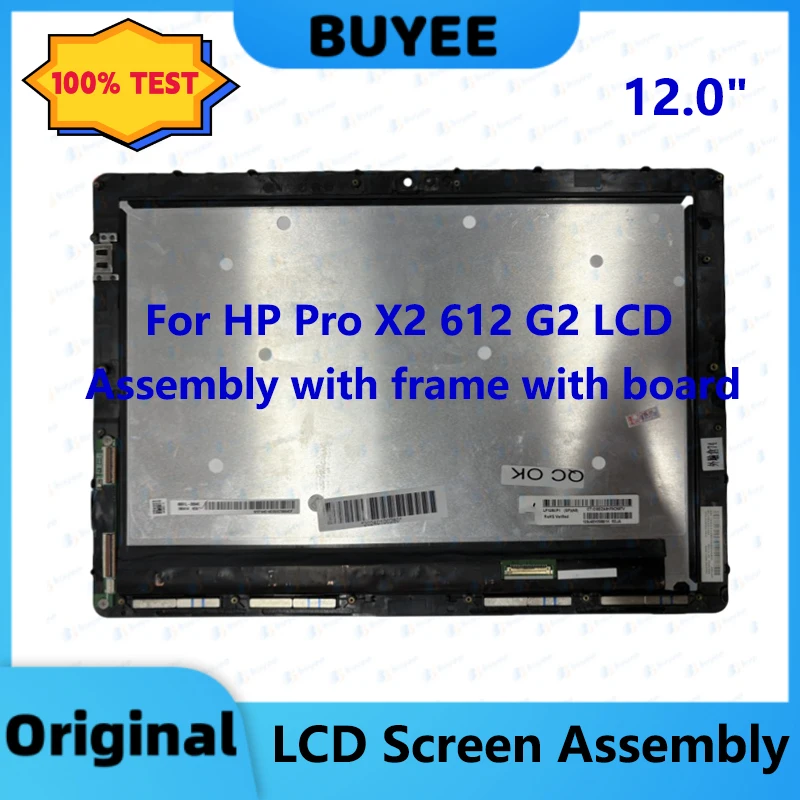 Original Tested 12 Inch For HP PRO X2 612 G2 Tablet Lcd Screen With Touch Glass Assembly LP120UP1 SPA8 A5 FHD 1920X1280