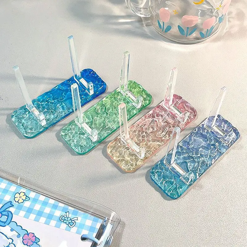 

Water ripple bar tray, acrylic transparent small storage display rack, square single millet stand, signboard holder