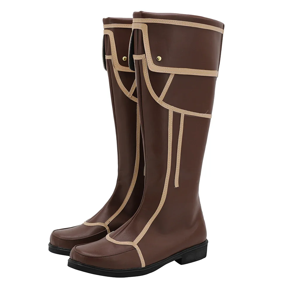 Final Fantasy Type-0 Cid aulstyne sepatu kulit coklat คอสเพลย์สั่งทำได้ทุกขนาดสำหรับผู้ชายและผู้หญิง