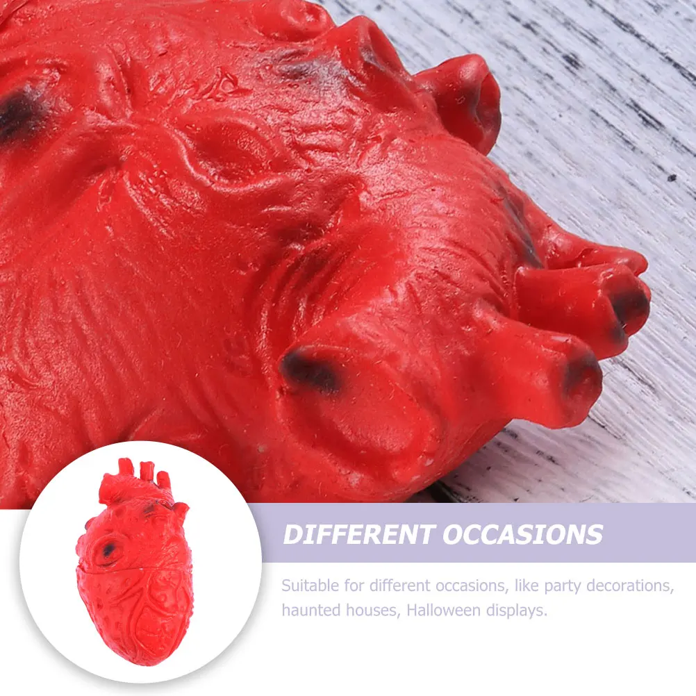 

3 Pcs Simulated Heart Halloween Human Organs Decors Horrible Photo Props Decorations Supplies Vinyl Scary Tricky Toys