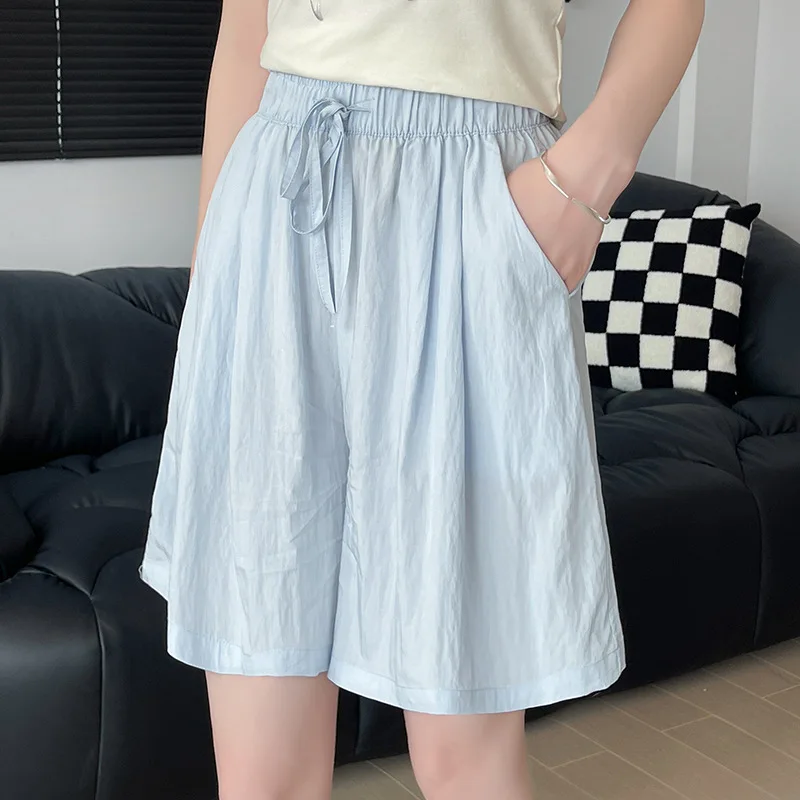 

Bingsi Yamamoto Shorts for Women in Summer Thin New High-waisted Casual Wide-leg Mid-legged Trousers Sports Five-point Pants