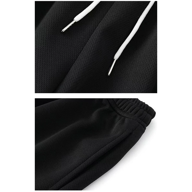 Summer Mesh fabric Men\'s Clothing Basketball And Football Shorts Male Black White Sport Running Jogging Fitness Sweatpants M-3XL