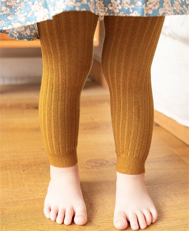 Kinderhosen für Mädchen und Jungen, gestrickte Leggings für Mädchen, einfarbige Baby-Kinderhosen, Strumpfhosen für 0 bis 6 Jahre, Frühling – Detail 4